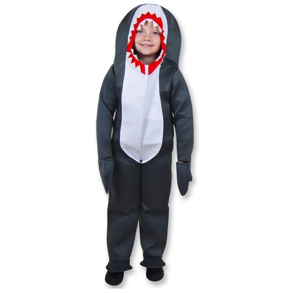 Sara's Prints Other - 🦈 NWT Great White Shark Costume | Kids Halloween Bodysuit with Fins & Teeth 🎃